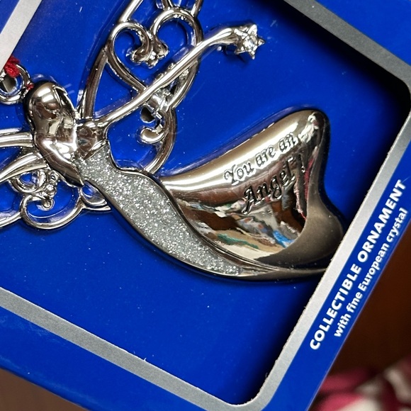 Angel figure christmas ornament Silverplated with European crystal - Picture 5 of 11